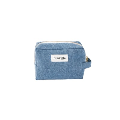 Trousse de toilette denim zippée TOURNELLES RIVEDROITE