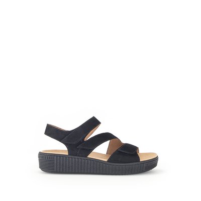 Sandales en cuir velours à talon compensé GABOR