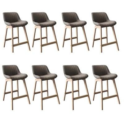 Lot de chaises d'îlot et bar en chêne et assise tissu 65cm MELLOW | Lot de 8 MOB IN