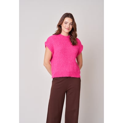 Pull à manches courtes femme en maille douce SYLBIA DEELUXE