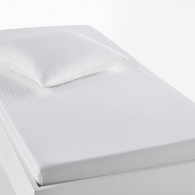 Kumla Children's Plain 100% Cotton Muslin Fitted Sheet LA REDOUTE INTERIEURS