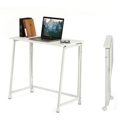 Bureau pliable avec roues interchangeables style industriel, ASCOLI MEUBLES COSY