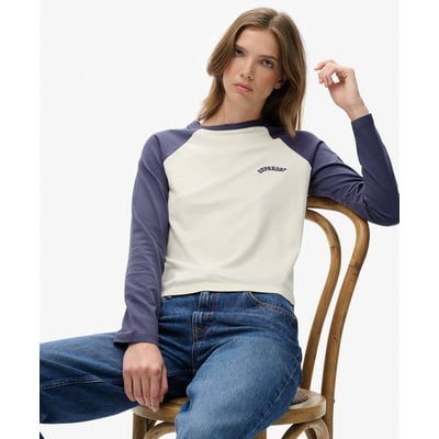 Haut de base-ball à manches longues et logo Essential SUPERDRY