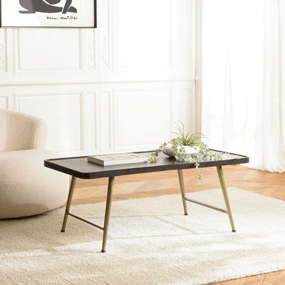 Table de salon rectangulaire métal noir et doré ZALA PIER IMPORT