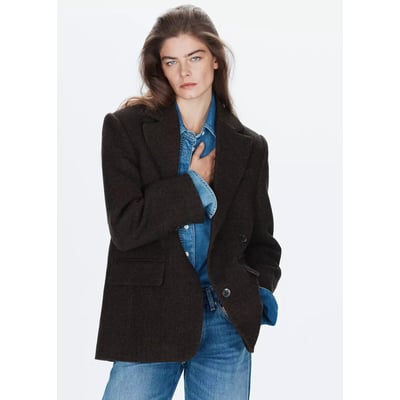 Blazer droit pied-de-poule MANGO