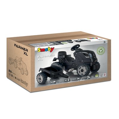 Tracteur farmer xl black+remorque SMOBY