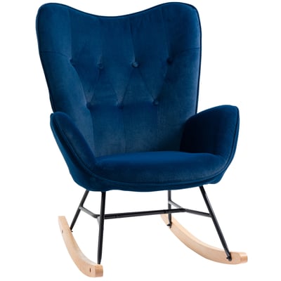 Fauteuil à bascule Velours (100% polyester) HOMCOM