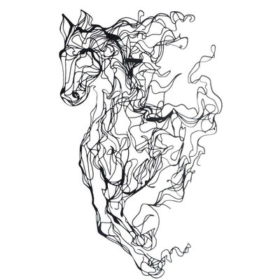 Décoration murale en métal Horse Line Art 41 x 66 cm HANAH HOME