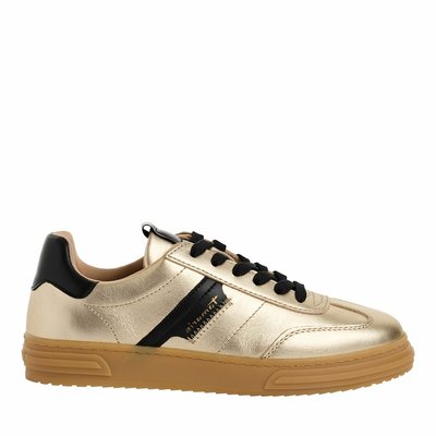Baskets en cuir, semelle miel TAMARIS