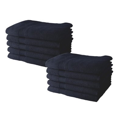 Lot de 10 serviettes de toilette coton uni ESSENTIAL TODAY