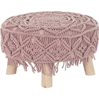 Repose-pied bohème en macramé  pâle élégant RECOLLECTION
