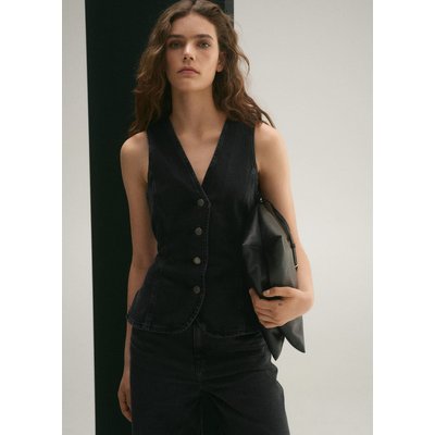 Gilet en jean avec nœud MANGO