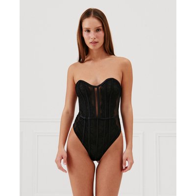 Body corset en mesh et dentelle MILENAIZ UNDIZ