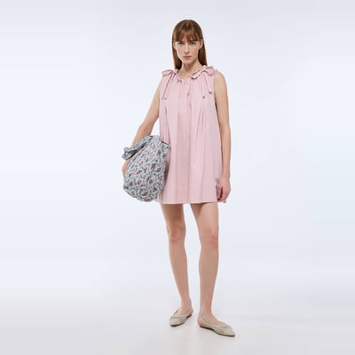 Robe courte sans manches détail noeuds resserrable MONOPRIX