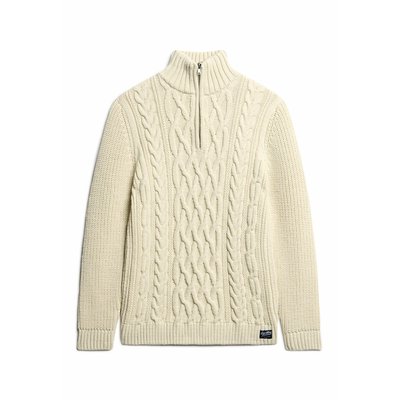 Jersey trenzado con cuello con cremallera Jacob SUPERDRY