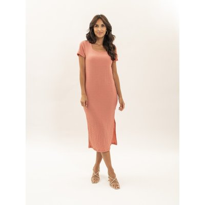 Robe Mi-longue Moulante Gauffrée Iena DONA LISA