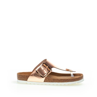 Mules en cuir lisse à talon plat GABOR