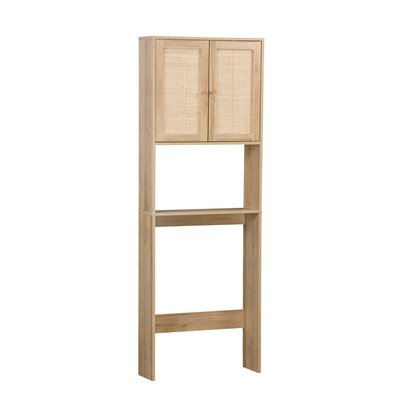 Etagère meuble WC décor bois et cannage BOHEME SWEEEK