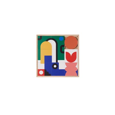 Tableau en bois taquin explosion de couleurs 48 x 48 - MONTIS TAQUIN