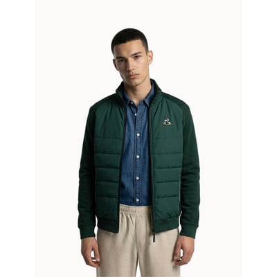 Veste zippée matelassée bi-matière avec détail tricolore Hybride LE COQ SPORTIF
