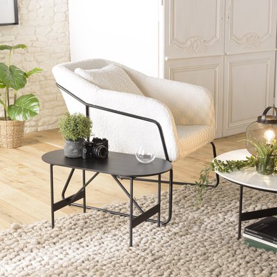 Table basse ovale noire bois et métal CORUMBA PIER IMPORT