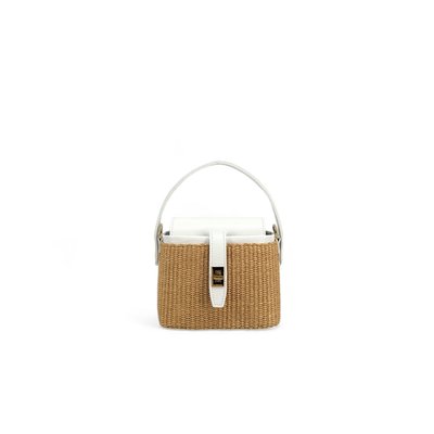 Mini-sac à main en cuir et raphia SIENNA OH MY BAG