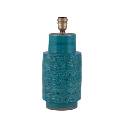 Aquamarine Stoneware Etched Detail Table Lamp Base SO'HOME