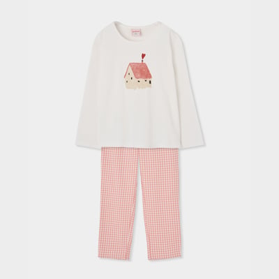 Pyjama fille carreaux imprimé maison BOBOLI