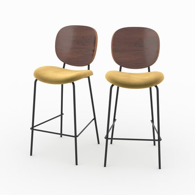 Lot de 2 chaises pour îlot central 65,5 cm en velours - SIMONE RENDEZ-VOUS DÉCO