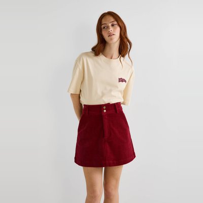 Jupe velours bordeaux La Redoute