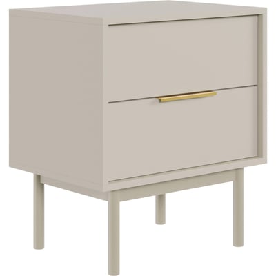 Table de chevet VIVIARO bois, 2 Tiroirs RECOLLECTION