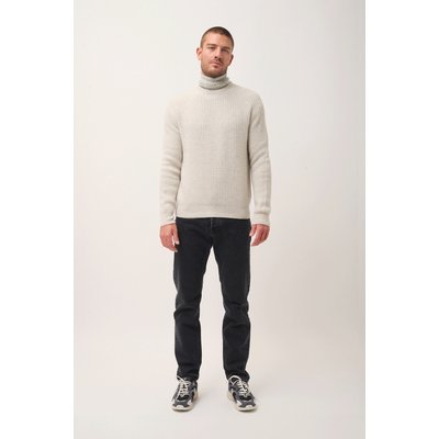 Pull Col Rond 6 Fils Gris Perle Chiné Torlen JUST CASHMERE
