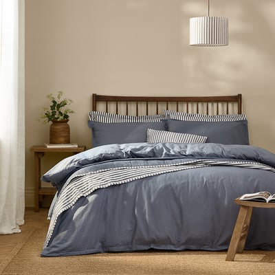 Hebden 100% Washed Cotton Duvet Cover and Pillowcase Set YARD