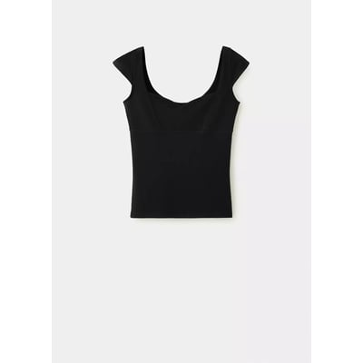 Top ajusté col en V MANGO