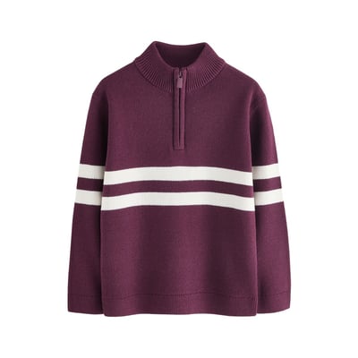 Pull maille à col zippé en colour block NEXT