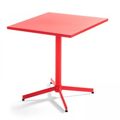 Table de jardin carré rabattable en métal, PALAVAS OVIALA