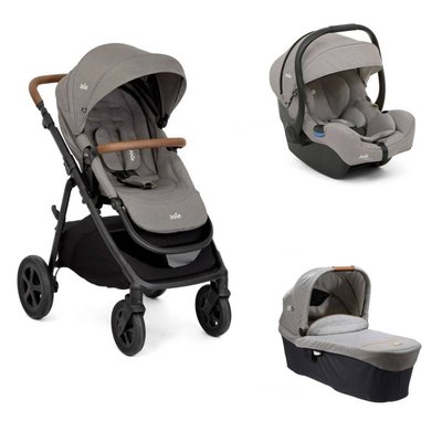 Poussette trio Alore Pebble + siège auto i-Gemm 3 Pebble + nacelle Ramble XL Carbon JOIE