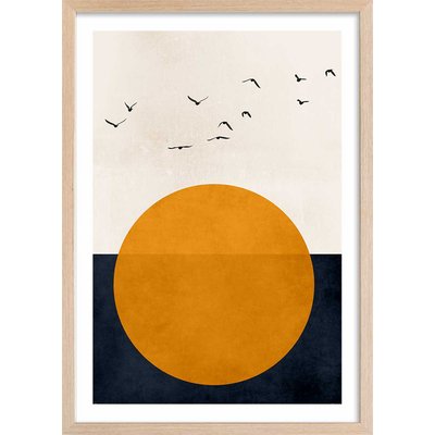 Affiche paysage Soleil couchant HEXOA