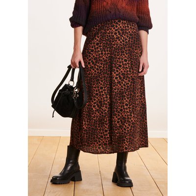 Jupe midi à imprimé animalier LA FEE MARABOUTEE