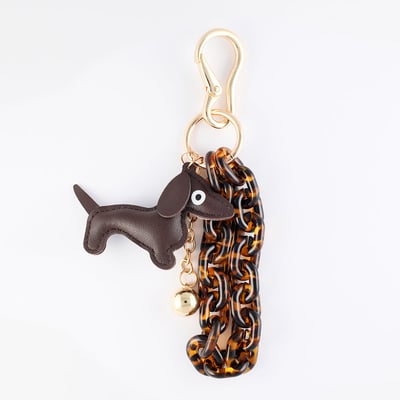 Bijoux de sac teckel marron BALABOOSTE
