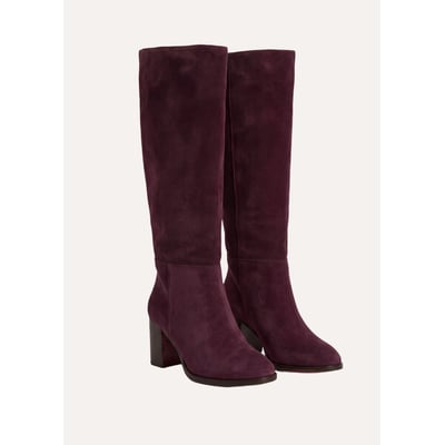 Bottes en cuir suédé à talons LA FEE MARABOUTEE