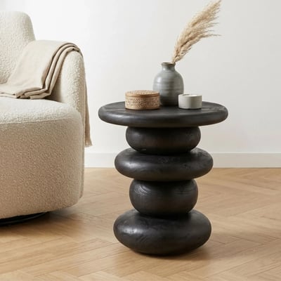 Table basse ronde en bois de manguier D40 - CAIRN HELLIN, DEPUIS 1862