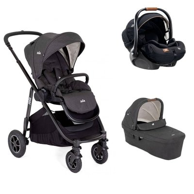 Poussette trio Versatrax Shale + siège auto i-Level Recline Eclipse + nacelle Ramble XL Shale JOIE