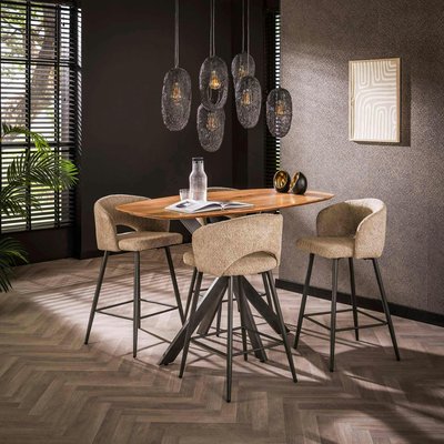 Table haute pied central en bois d'acacia 140 cm MELBOURNE PIER IMPORT