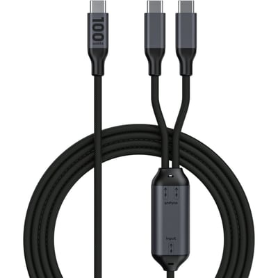 CABLE 1.5M 100W 2 en 1 USB-C vers x2 USB-C ESSENTIEL B