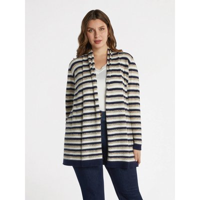 Maxi cardigan à rayures avec micro-paillettes dorées FIORELLA RUBINO