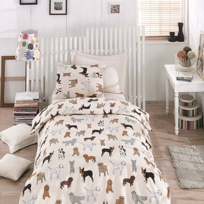 Parure de lit enfant polycoton imprimée chien, Havhav C DESIGN HOME TEXTILE