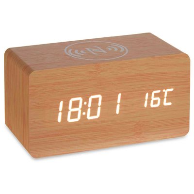 Horloge réveil digital à poser bois 15x7.5x7cm WADIGA