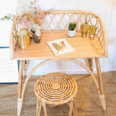 Bureau console en rotin naturel - JUNE SAUDARA COLLECTIONS