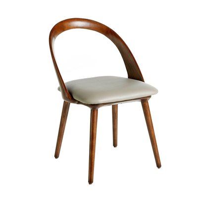 Chaise en simili et bois noyer ANGEL CERDA